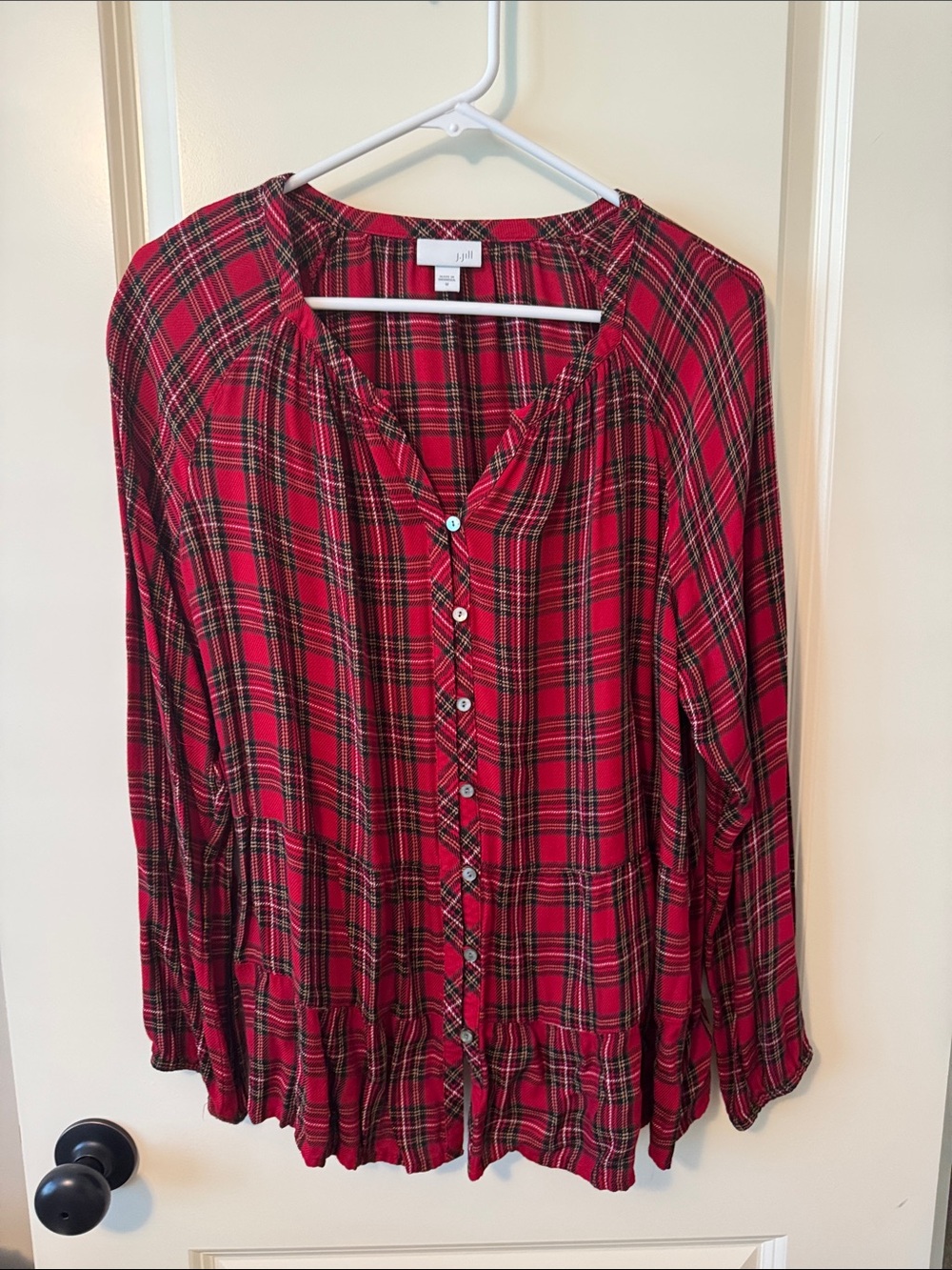 Jjill Red Plaid Button-Front Women’s Top by